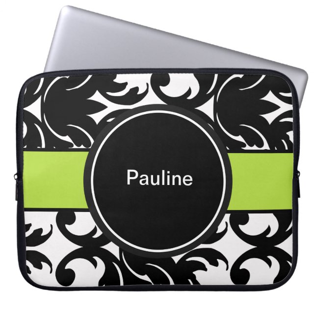 Damast-Laptop Sleeves Monogramm (Vorderseite)