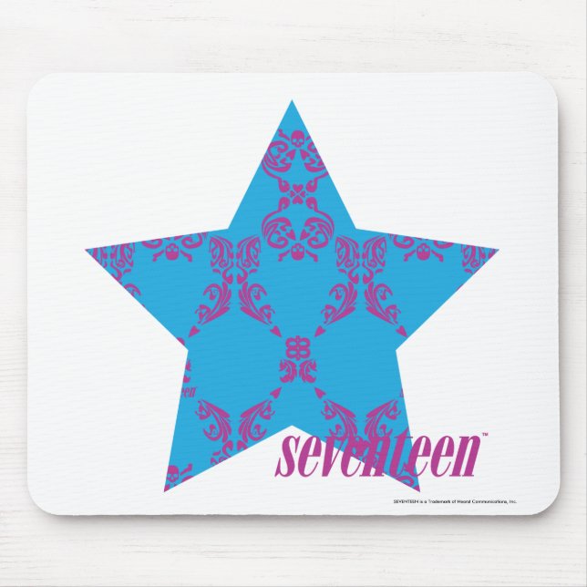 Damast Lila-Aqua 2 Mousepad (Vorne)