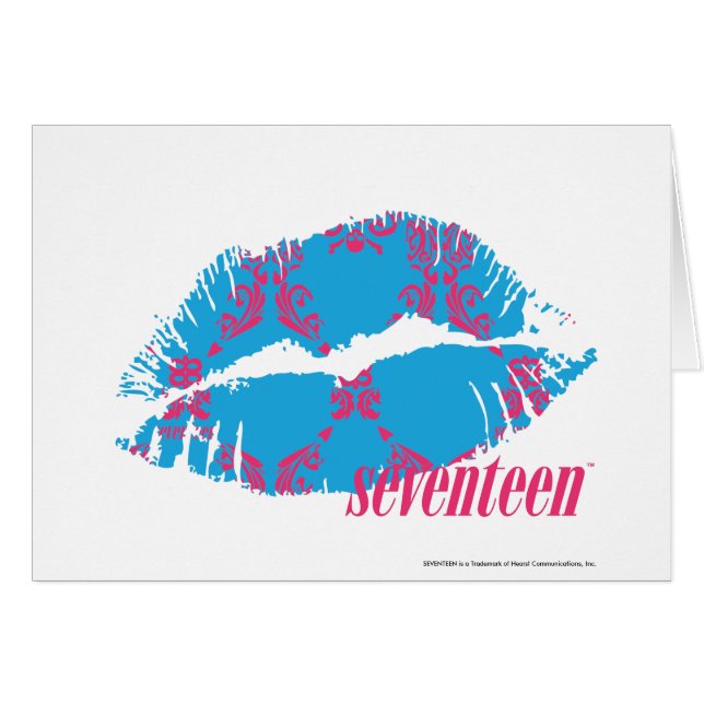 Damast Magentarot-Aqua (Vorderseite (Horizontal))