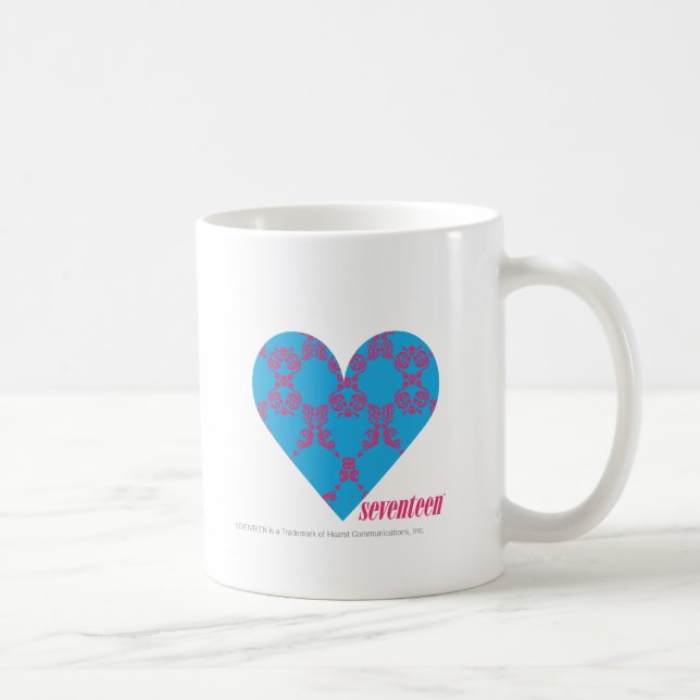 Damast Magentarot-Aqua 3 Kaffeetasse (Rechts)