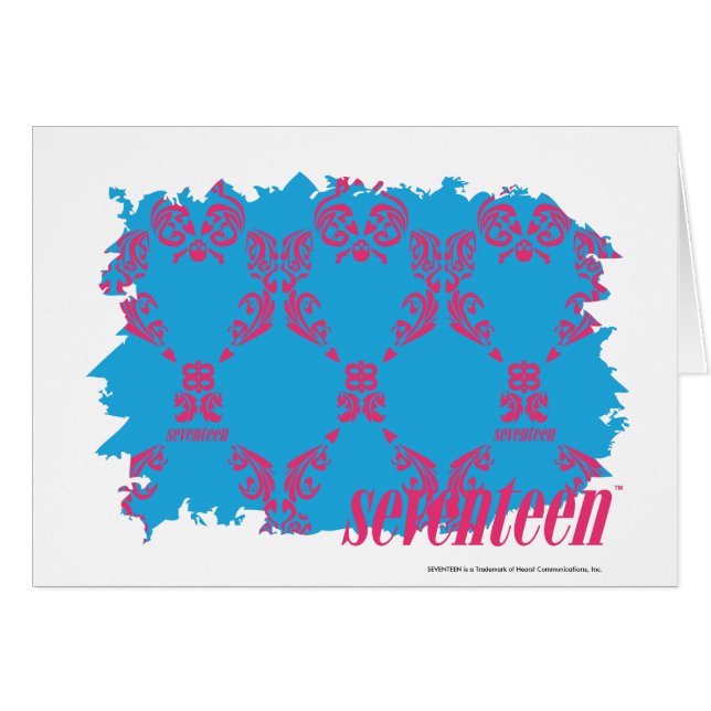 Damast Magentarot-Aqua 4 (Vorderseite (Horizontal))