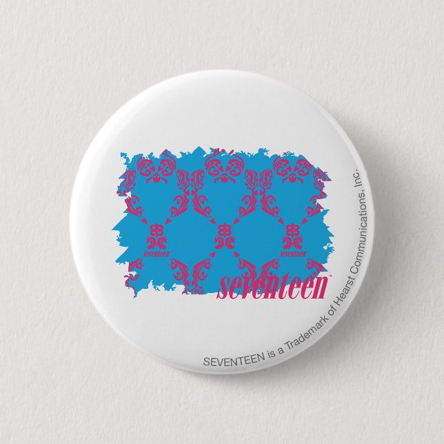 Damast Magentarot-Aqua 4 Button (Vorderseite)