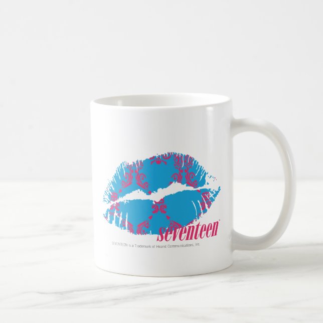 Damast Magentarot-Aqua Kaffeetasse (Rechts)