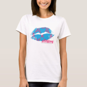 Damast Magentarot-Aqua T-Shirt
