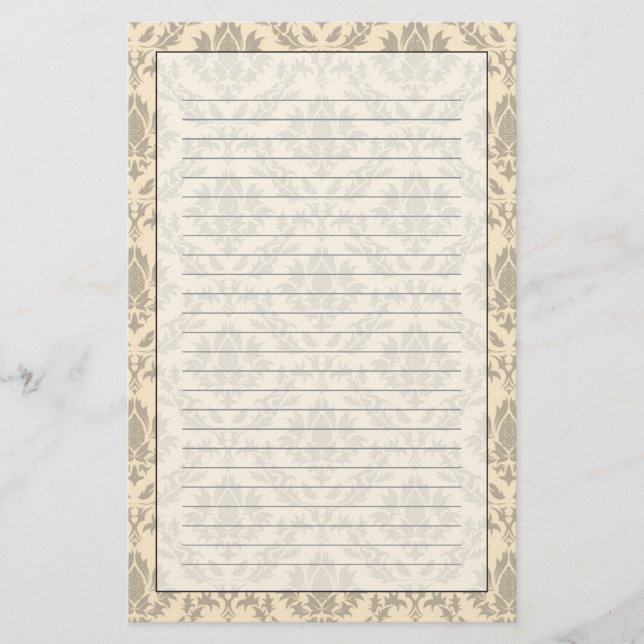 Damast-Muster 3 Briefpapier (Vorderseite)