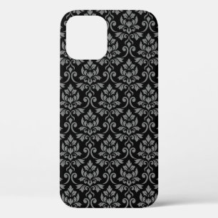 Damast-Muster Grau auf Schwarz Case-Mate iPhone Hülle