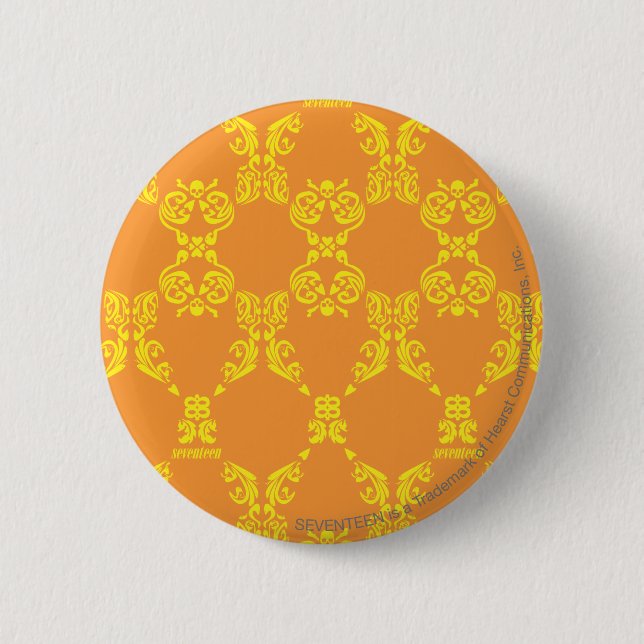 Damast orangegelb button (Vorderseite)