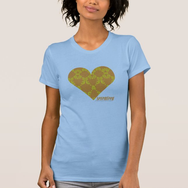 Damast orangegelbe 2 T-Shirt (Vorderseite)