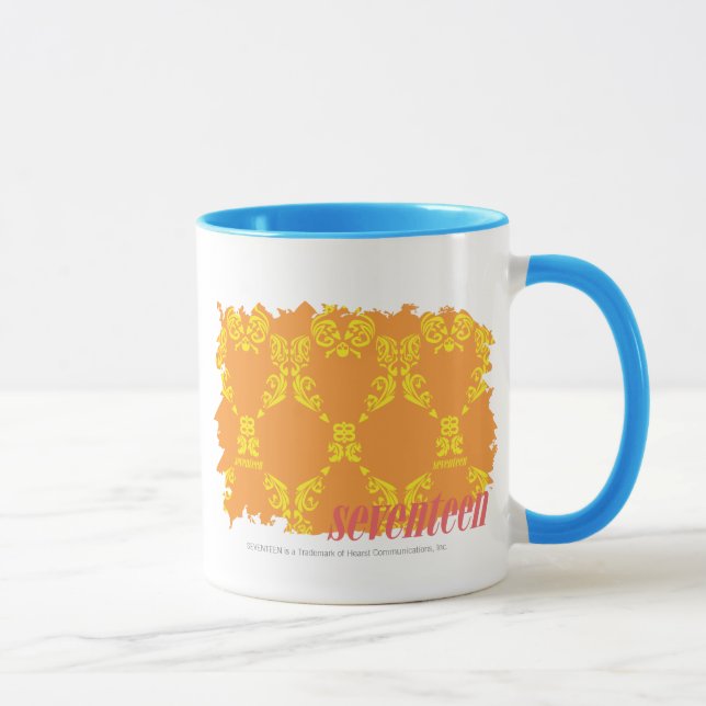 Damast orangegelbe 4 tasse (Rechts)