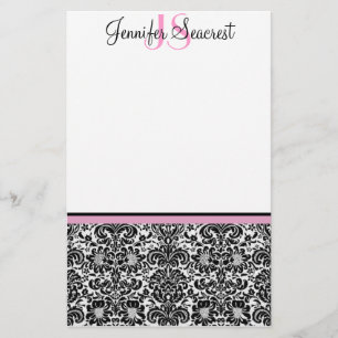 Damast, rosa briefpapier