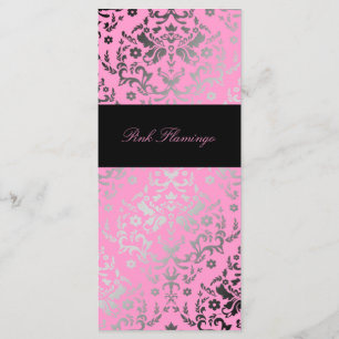 Damast-rosa Flamingo-Menü der Blendungs-311 Menükarte