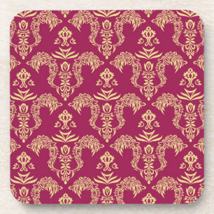 Damast Tapete 4 Getränkeuntersetzer