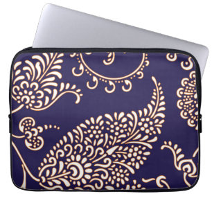 Damast-Vintage-Paisley-Mädchen-Blumen-chic-Muster Laptopschutzhülle