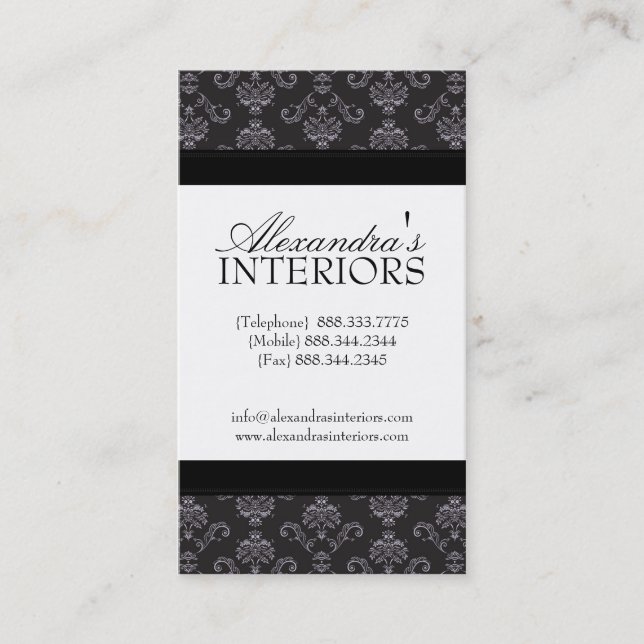 Damast-Visitenkarten Visitenkarte (Vorderseite)