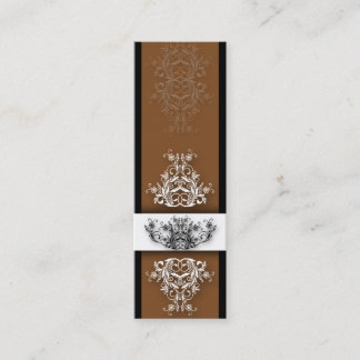 Damast-Wildblumen, CELINE in Brown u. Schwarzes Mini Visitenkarte