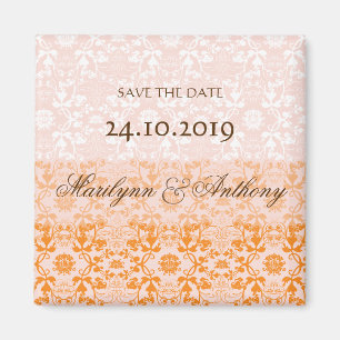 Damast Wirbel Spitze Sorbet Save The Date Magnet