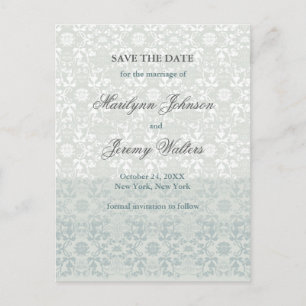 Damast Wirbel Spitze Traum Save The Date Postkarte