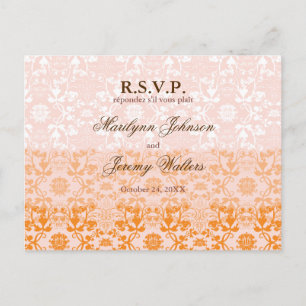 Damast Wirbel Spitzensorbet RSVP Hochzeitspostkart Einladungspostkarte
