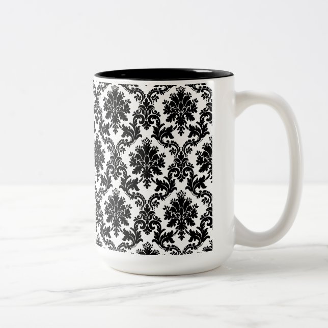 Damast-Wohngestaltung Zweifarbige Tasse (Rechts)