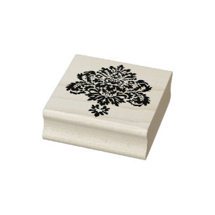 Damastblumen-Silhouetten-Stempel Gummistempel