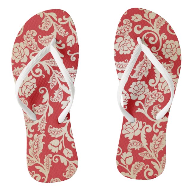 Damastblumenhintergrundmuster Flip Flops (Fußbett)