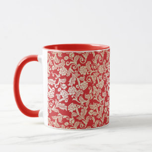 Damastblumenhintergrundmuster Tasse