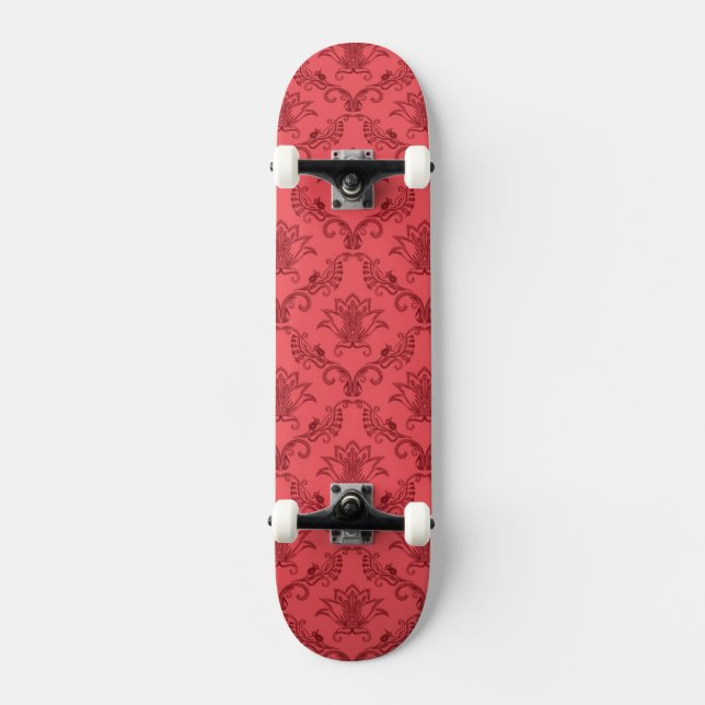 Damastblumenmuster Skateboard (Vorderseite)