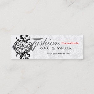 Damastblumenschwarzweiss Mini Visitenkarte