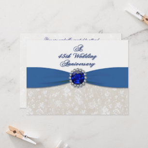 Damastene 45. Hochzeitstag Einladung