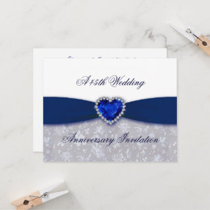 Damastene 45. Hochzeitstag Einladung
