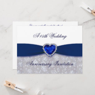 Damastene 45. Hochzeitstag-Einladung Einladung
