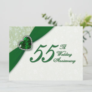 Damastene 55. Hochzeitstag Einladung