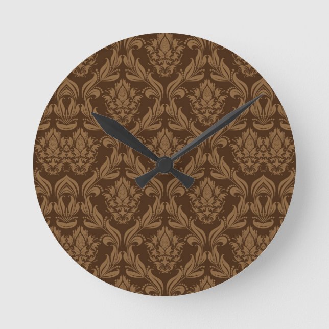 Damasthintergrund 2 runde wanduhr (Vorderseite)