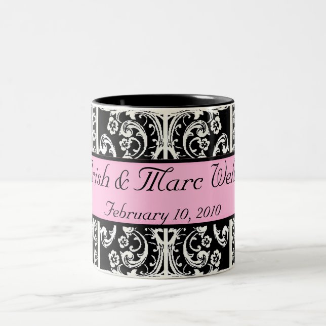 Damasthochzeits-Tasse Zweifarbige Tasse (Mittel)