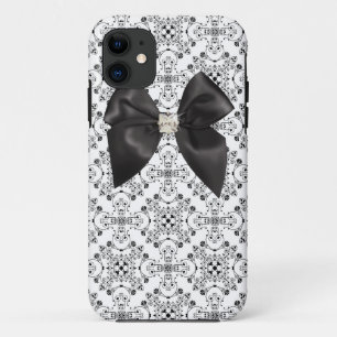Damastkasten mit schwarzem Satinbogen iPhone 11 Hülle