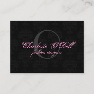Damastmonogramm; schwarzes Grau Visitenkarte