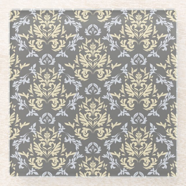 Damastmuster Glasuntersetzer (Vorderseite)