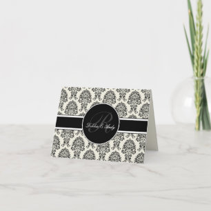 Damaszener-Monogramm-Hochzeitskarten Dankeskarte