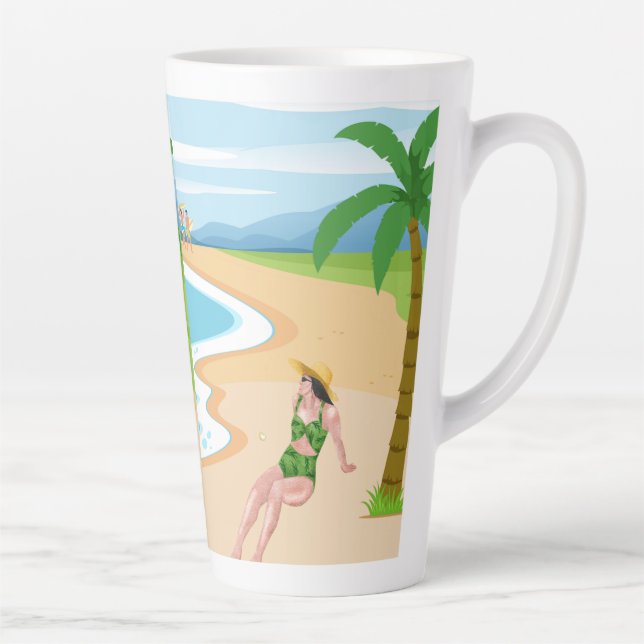Dame am Strand Milchtasse (Rechts)