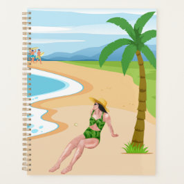 Dame am Strand Planer