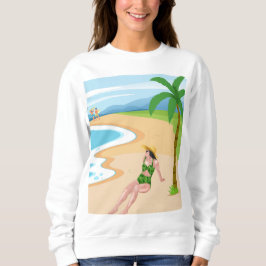 Dame am Strand Sweatshirt