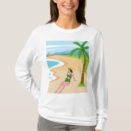 Dame am Strand T-Shirt