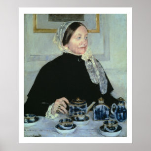 Dame am Tee-Tisch, 1885 (Öl auf Leinwand) Poster