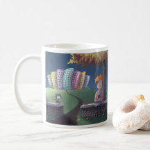 Dame au chat dans le parc Café Mug