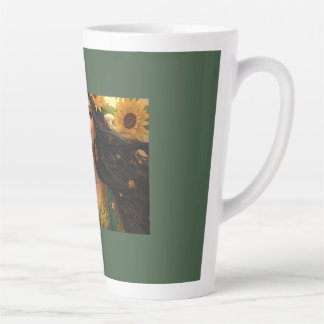 Dame au Tournesol Persan Mug | Art Floral Élégant