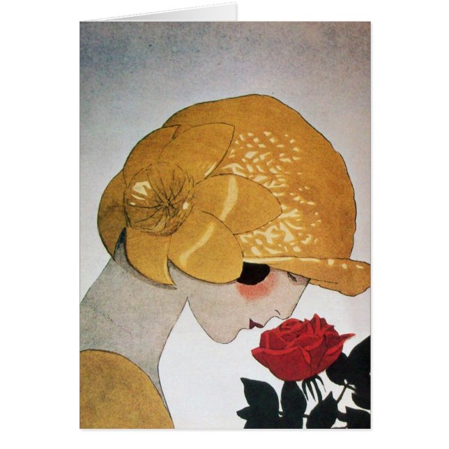 DAME AVEC ROSE ROUGE (Devant)