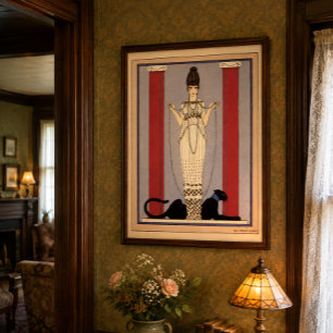 Dame avec style Art Déco vintage panthère