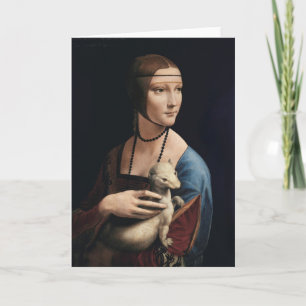 Dame avec une carte de voeux Ermine
