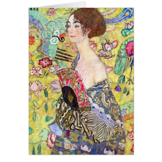 Dame avec ventilateur par Gustav Klimt, Japonisme  (Devant)