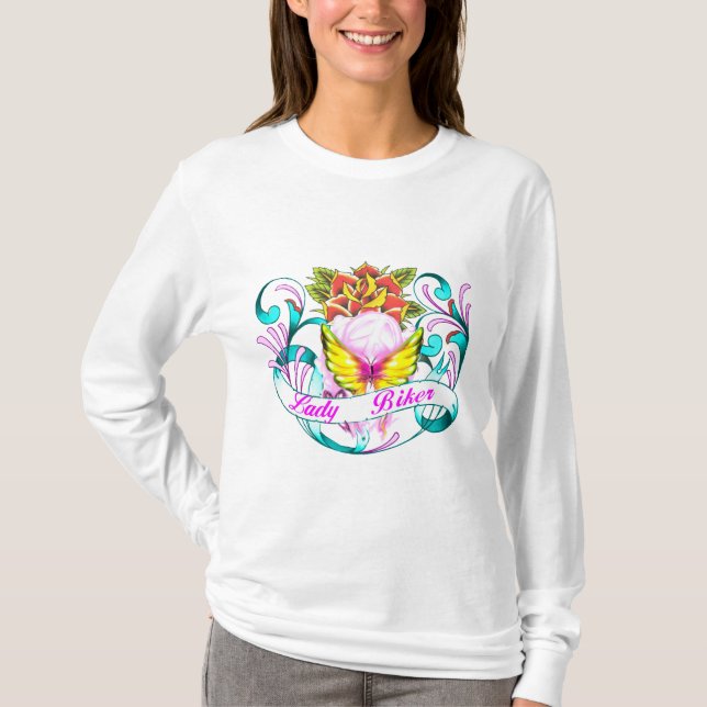 Dame biker-1 T-Shirt (Vorderseite)